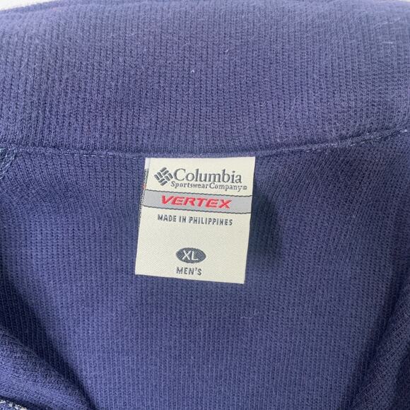 Columbia Sweatshirt Mens XL Extra Large Navy Vertex Half Zip Cotton Blend - Picture 4 of 10